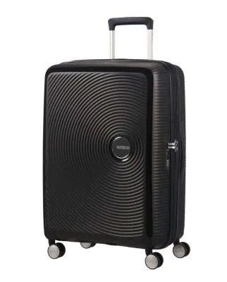 Чемодан American Tourister Soundbox 67/24 TSA EXP, чёрный, жёлтый, 70 l, Чёрный