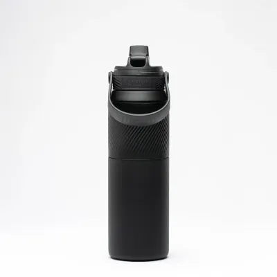Термобутылка для воды с трубочкой Kambukka Dupla Insulated 1000 мл, Black Raven, 1000 mL, Чёрный
