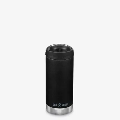 Термобутылка Klean Kanteen TKWide 12oz с крышкой Cafe Cap для кофе, 340 mL, Чёрный