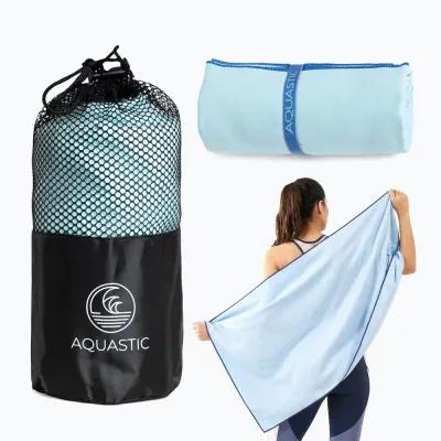 Полотенце быстросохнущее Aquastic Havlu XL синее 110 x 175 см для бассейна и пляжа