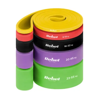 Набор из 5 эспандеров-петель power band Rebel Active для тренировок