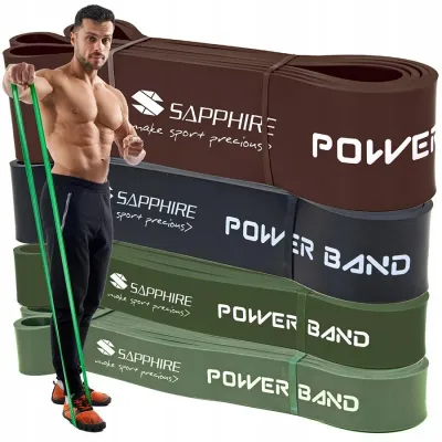 Набор тренировочных резинок Sapphire Power Band, 4 штуки, комплект HARD