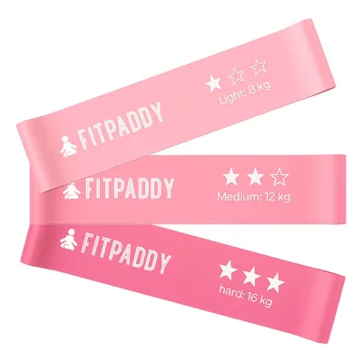 Fitpaddy Набор резиновых петель сопротивления для силовых тренировок, розовые, 3 штуки, 125 g, Разноцветный