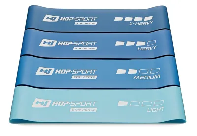 Набор из 4 резинок для фитнеса Hop-Sport 600 x 75 мм, синий