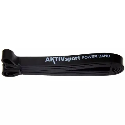 Резинка для фитнеса Aktivsport Power Band черная, сильное сопротивление