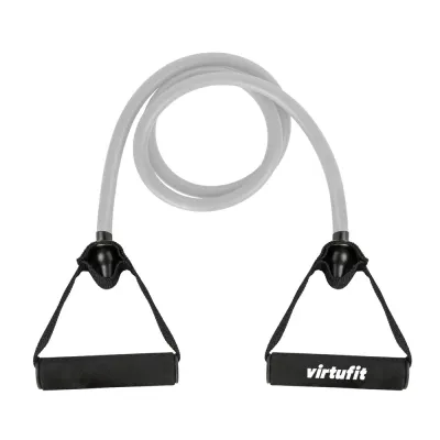 Эспандер-жгут VirtuFit Fitness Elastic с ручками, лёгкий, 100 g, Светло-серый