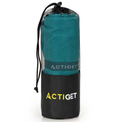 Полотенце быстросохнущее спортивное Actiget 180x100 см, для бассейна и пляжа, микрофибра, бирюзовое