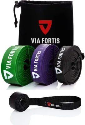 Набор из трёх лент-эспандеров Via Fortis из натурального латекса, 12 kg, Красный