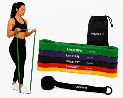 Резинки для подтягиваний, набор из 5 шт., с дверным креплением, UNDERFIT Power Band