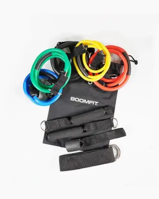 Набор из 5 резинок для фитнеса BOOMFIT с ручками