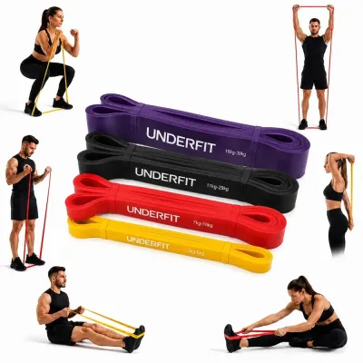 Набор резиновых лент для подтягиваний UNDERFIT Power Band, 4 шт., с дверным креплением