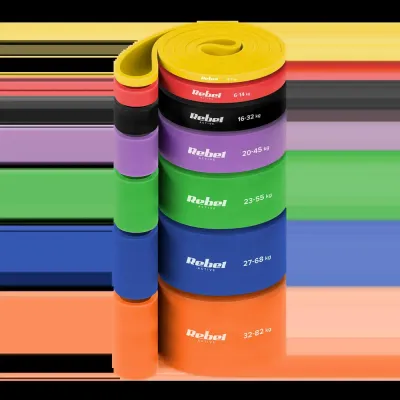 Rebel Active Набор резиновых петель для упражнений TPE Power Band PT-S7 4–82 кг, 7 штук, Rebel