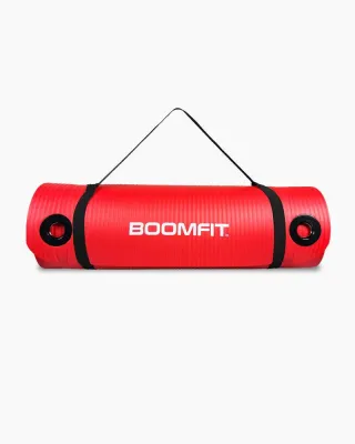 Коврик для пилатеса NBR 1,5 см красный BOOMFIT
