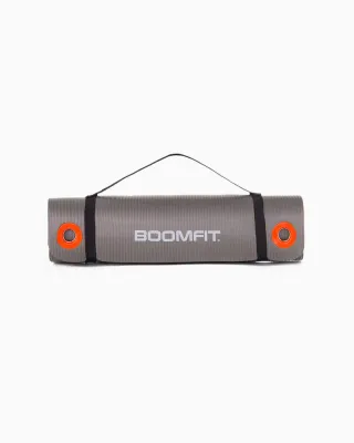 Коврик для пилатеса BOOMFIT из NBR 1,5 см, серый