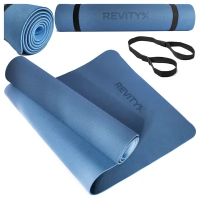 Коврик для йоги, пилатеса и фитнеса Revity синий 183 x 61 x 0,6 см