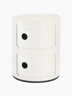 Kartell Приставной столик Componibili, 2 модуля, высота 40 см, Ø 32 × В 40 см, Приглушённый белый