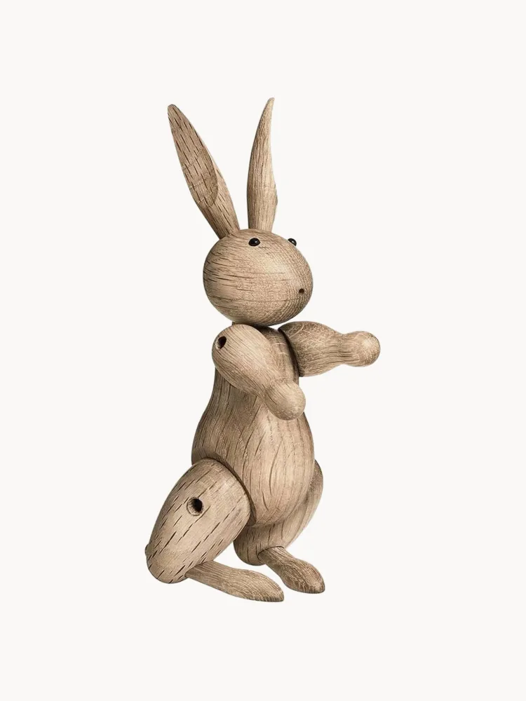 Kay Bojesen Статуэтка кролика Rabbit из необработанного дуба ручной работы