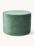 Westwing Collection Пуф Daisy бархатный, Ø 54 × В 38 см, Шалфейный зелёный — фото 1