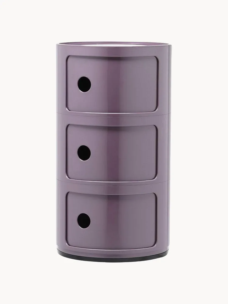 Kartell Приставной столик Componibili, 3 модуля, высота 59 см, Ø 32 × В 59 см, Лиловый