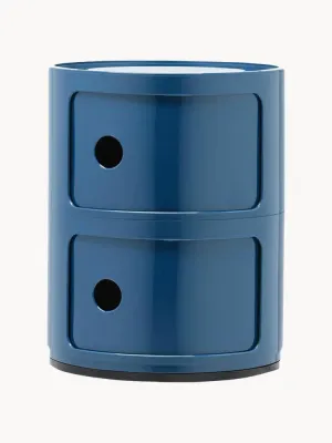 Kartell Приставной столик Componibili, 2 модуля, высота 40 см, Ø 32 × В 40 см, Серо-голубой