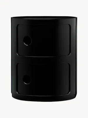 Kartell Приставной столик Componibili, 2 модуля, высота 40 см, Ø 32 × В 40 см, Чёрный