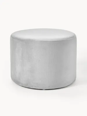 Westwing Collection Пуф Daisy бархатный, Ø 54 × В 38 см, Серый