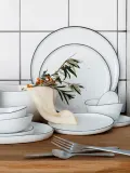 Broste Copenhagen Набор тарелок для завтрака Salt ручной работы, 4 предмета — фото 6