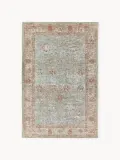 Westwing Collection Ковер Rimini из шенилла ручного ткачества с винтажным узором, 80х150 см, бирюзово-зелёный с бежевым — фото 1