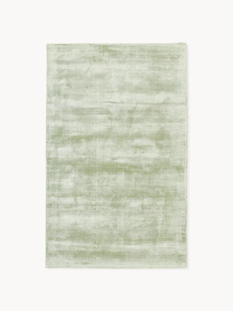 Westwing Collection Ковер Jane из вискозы ручного ткачества с мерцающим коротким ворсом, 80х150 см, шалфейный зелёный