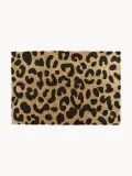 Коврик придверный Leopard из кокосового волокна с леопардовым принтом, 40х60 см, бежевый с чёрным — фото 1