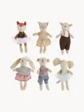 Bloomingville Mini Мягкие игрушки Friends, набор из 6 зверушек, 10х16 см, светло-бежевые — фото 1