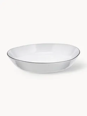 Broste Copenhagen Блюдо Salt с чёрным краем, фарфоровое, 24х22 см