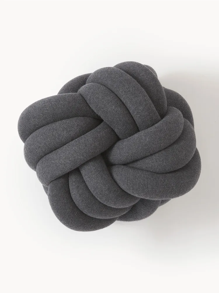 Westwing Collection Подушка декоративная Twist, Ш 27 × Д 27 см, Тёмный серый