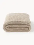 Westwing Collection Плед Adalyn вязаный из хлопка, 150х200 см, светло-бежевый — фото 2