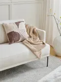 Westwing Collection Плед Adalyn вязаный из хлопка, 150х200 см, светло-бежевый — фото 5