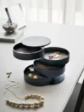Yamazaki Шкатулка для украшений Tower с поворотными отделениями, Ø 10 × В 10 см, Чёрный — фото 7