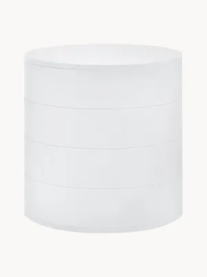 Yamazaki Шкатулка для украшений Tower с поворотными отделениями, Ø 10 × В 10 см, Белый