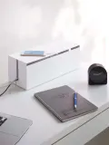 Yamazaki Коробка для хранения кабелей и сетевых фильтров Web, 40 см, Ш 40 × В 15 см, Белый — фото 4