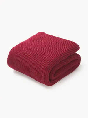 Westwing Collection Плед Adalyn вязаный из хлопка, 150х200 см, бордовый
