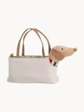 Bloomingville Mini Мягкая игрушка Hilena в виде собаки, двусторонняя, 28х15 см, бежевая — фото 1