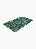 Entryways Коврик придверный Waves из кокосового волокна с волнистым узором, 45х75 см, петроль с бежевым — фото 3