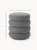 Westwing Collection Пуф Alto букле, Ø 42 × В 47 см, Тёмно-серый — фото 2