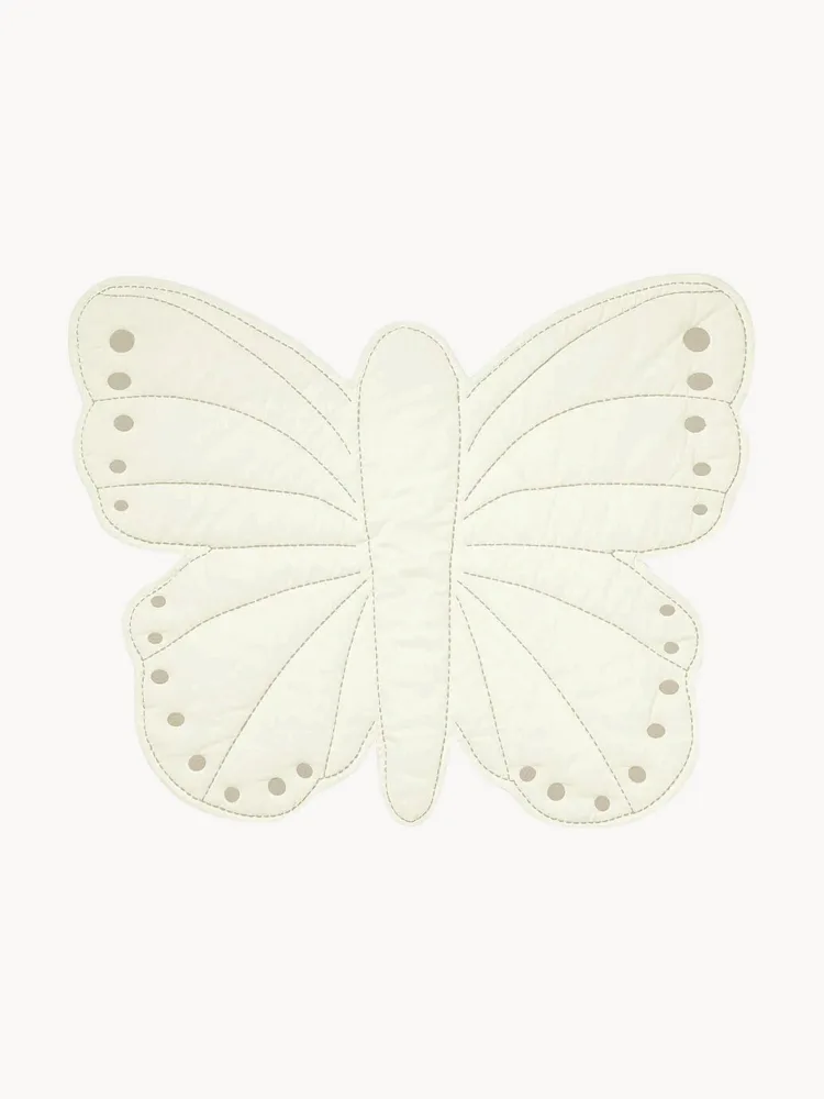 Cam Cam Copenhagen Коврик игровой детский Butterfly в форме бабочки из органического хлопка, 85 x 100 см, молочно-белый