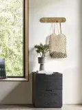 Hübsch Home Вешалка настенная Form из стали с семью крючками для одежды, 50х10 см, золотистая — фото 5