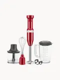 Блендер погружной KitchenAid Artisan, набор 5 предметов с чашей 1 л, венчиком и измельчителем, красный — фото 2