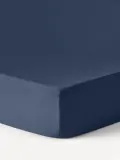 Westwing Collection Простыня на резинке Comfort для топпера, темно-синяя — фото 1