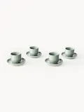 Westwing Collection Чашка с блюдцем Nessa, 4 предмета, Ø 7 × В 6 см, 90 мл, Шалфейный зелёный — фото 5
