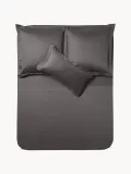 Westwing Collection Простыня Premium из хлопкового сатина, темно-серая — фото 5