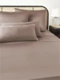 Westwing Collection Простыня сатиновая Comfort, коричневая — фото 7