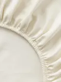 Westwing Collection Простыня на резинке Premium из хлопкового сатина, светло-бежевая — фото 5